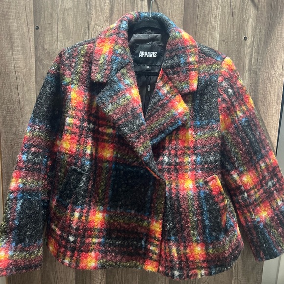 Appraris Plaid  100% Wool-Blend Jacket Womens XS NWOT Paris - Picture 3 of 13